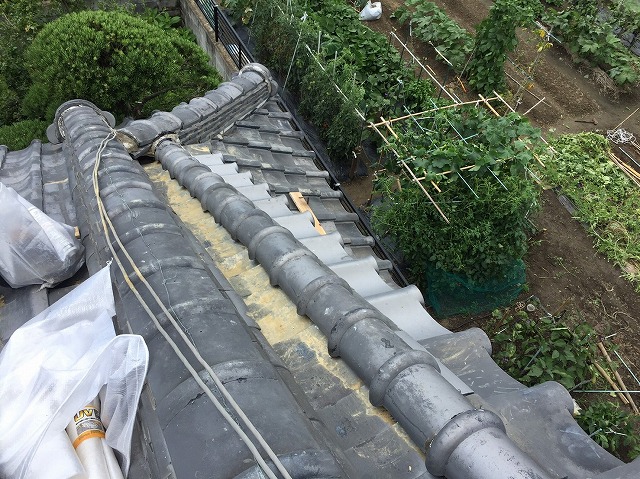 瓦屋根ケラバ瓦修理